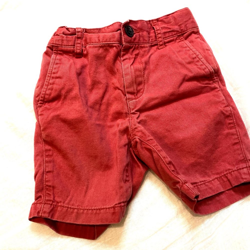 Red Adjustable Waist Shorts